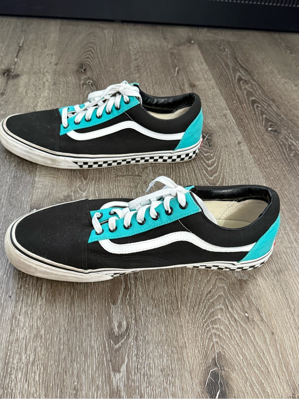Vans Black & Teal Low-Top Skate Sneakers |Size 15 - Picture 3 of 7